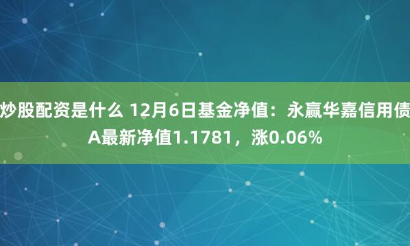 炒股配资是什么 12月6日基金净值：永赢华嘉信用债A最新净值1.1781，涨0.06%