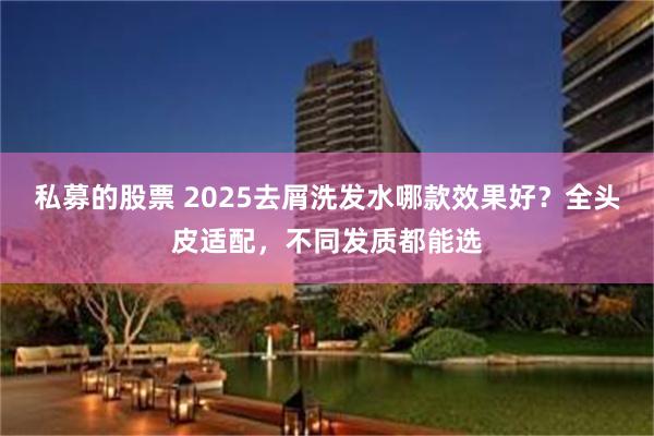 私募的股票 2025去屑洗发水哪款效果好？全头皮适配，不同发质都能选